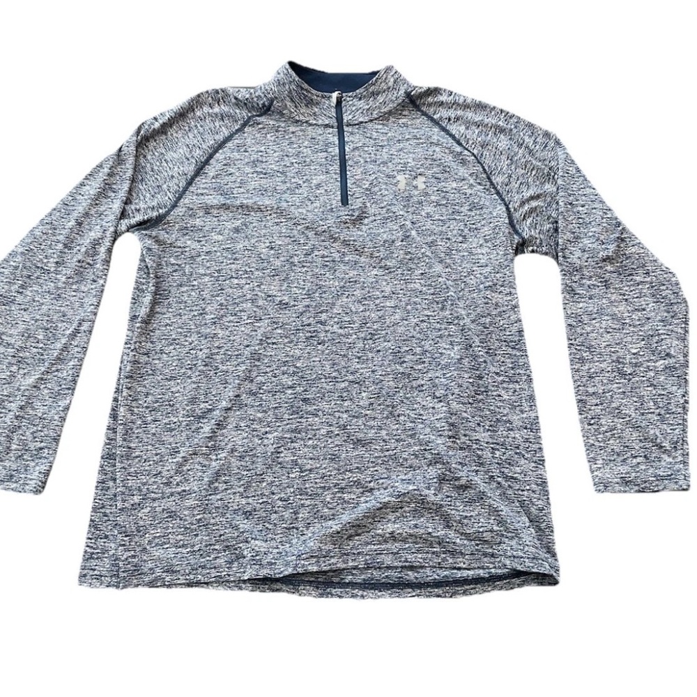 Under Armour Shirt Mens  1/4 Zip Long Sleeve Heat Gear Blue Large‎